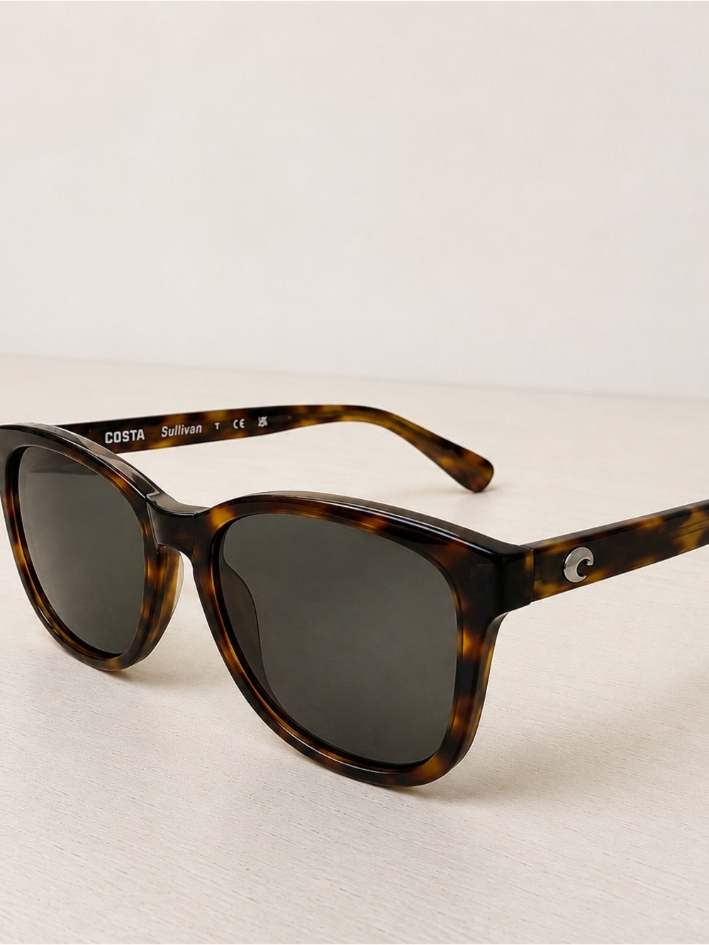 Costa Sullivan Tortoise Frame Sunglasses with Dark Gray Lenses